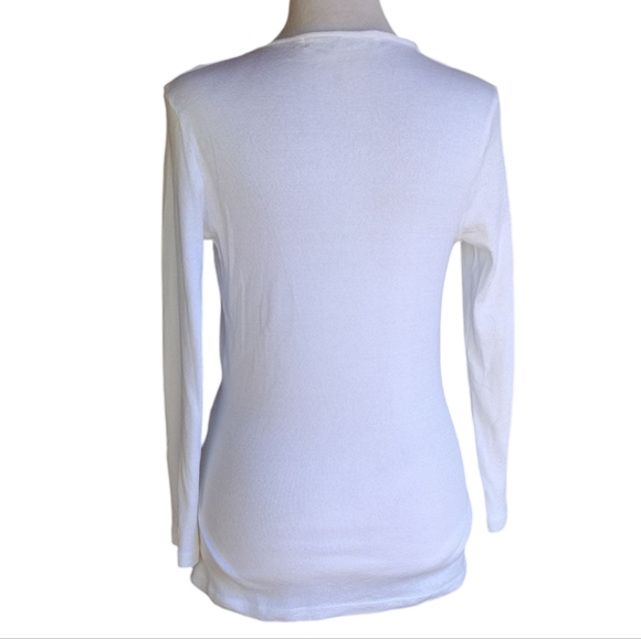 Michael Stars White Surplice Front Crepe Feel One Size - Picture 4 of 7